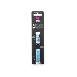 Collier Chat Safety Bleu